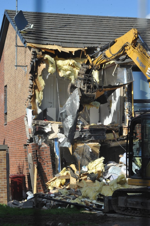 The house is now being demolished in Lancaster Crescent East Kilbride after the lorry drove into it