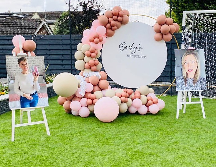 The party was centred around a huge balloon display