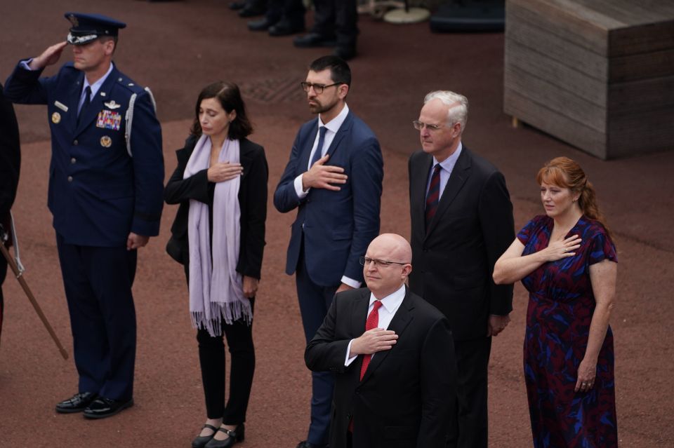 Delegates from the United States Embassy at Windsor Castle on Saturday