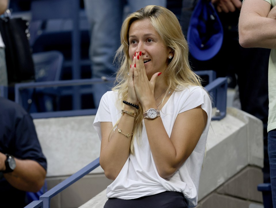 Daniil Medvedev’s wife Daria celebrating his US Open title in 2021