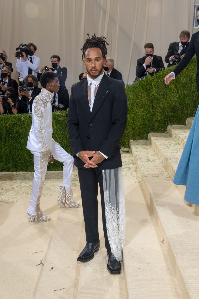 Fellow British sporting icon Lewis Hamilton was also in the house at the Met Gala bash