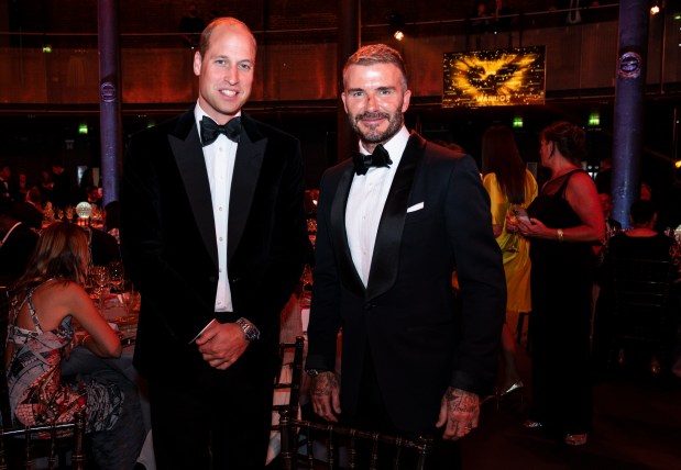 Becks posed alongside Prince William