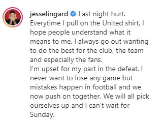 The midfielder posted a statement on social media