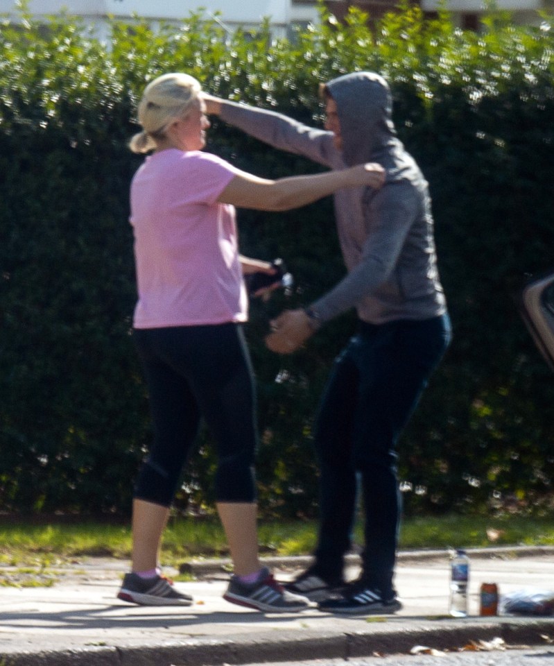 Sara and Aljaz shared a hug outside of the secret dance studio