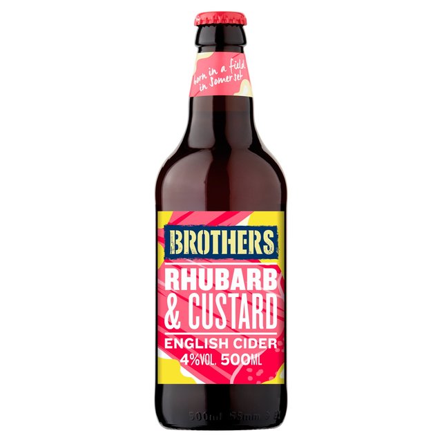 Get four bottles of Brothers' rhubarb and custard cider for the price of three in Asda