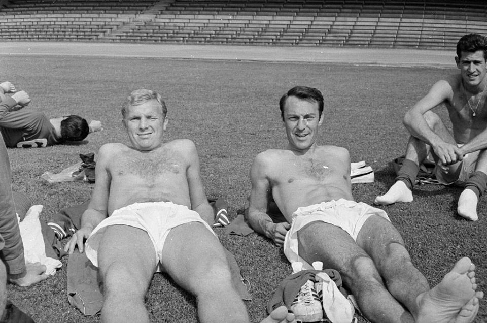 England's World Cup winning captain Bobby Moore and Greaves pictured before the tournament