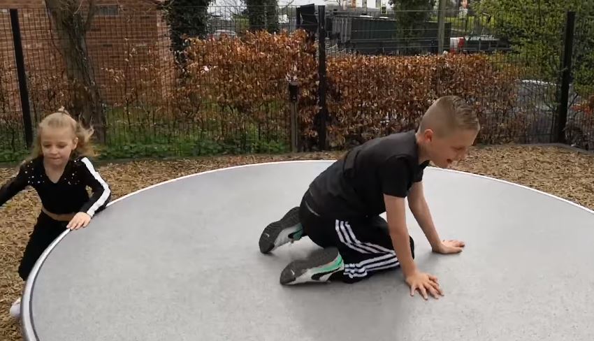 He also shared a video of her spinning her brother on a merry-go-round