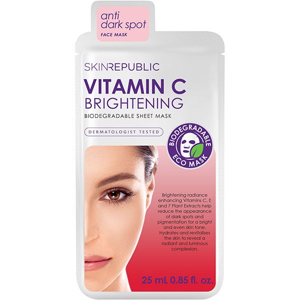 Skin Republic brightening vitamin C sheet mask contains vitamins and plant extracts