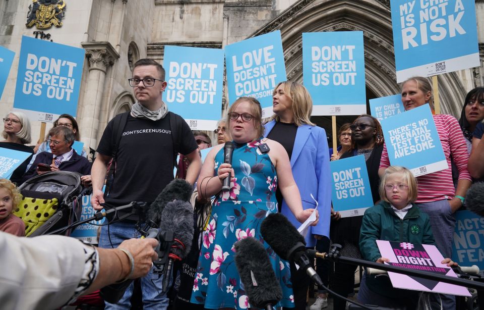 Heidi Crowter spoke to the media outside the High Court after losing her case