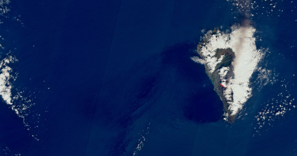 The sheer amount of ash being spewed from the volcano could be seen from space