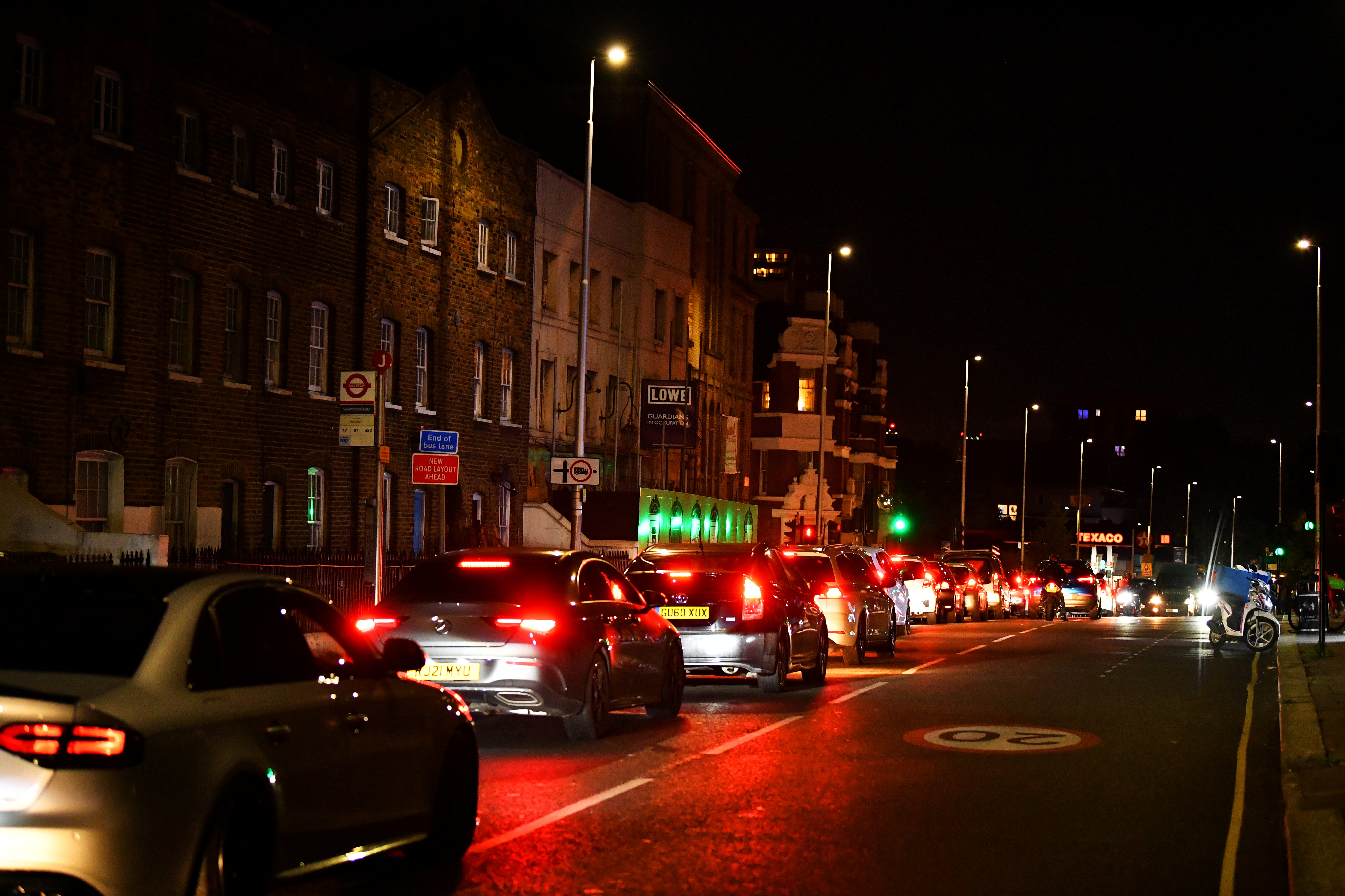 Long lines stretched outside petrol stations across the country