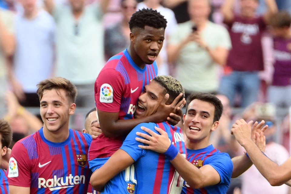 The 18-year-old scored just nine minutes into his Barca return after TEN MONTHS out