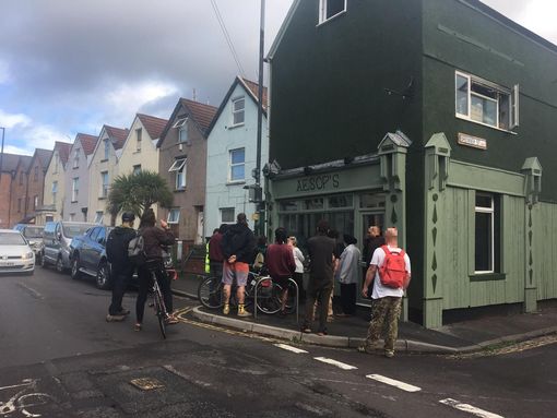 A number of locals gathered in support of the tenants