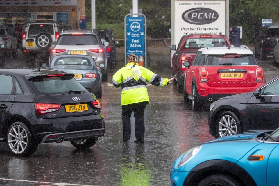 Desperate Brits queued throughout the night for petrol once more