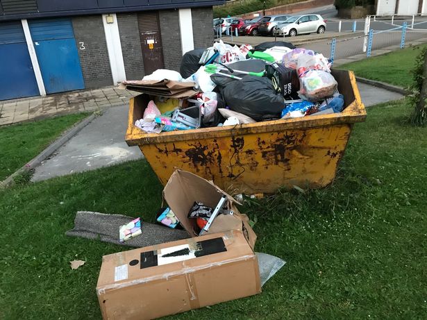 Locals say the tower block is plagued by problems - including abandoned rotting rubbish