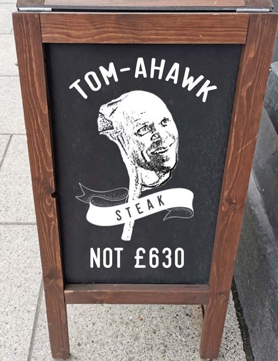 Tom Kerridge staff sparked a celebrity chef steak war with this sign