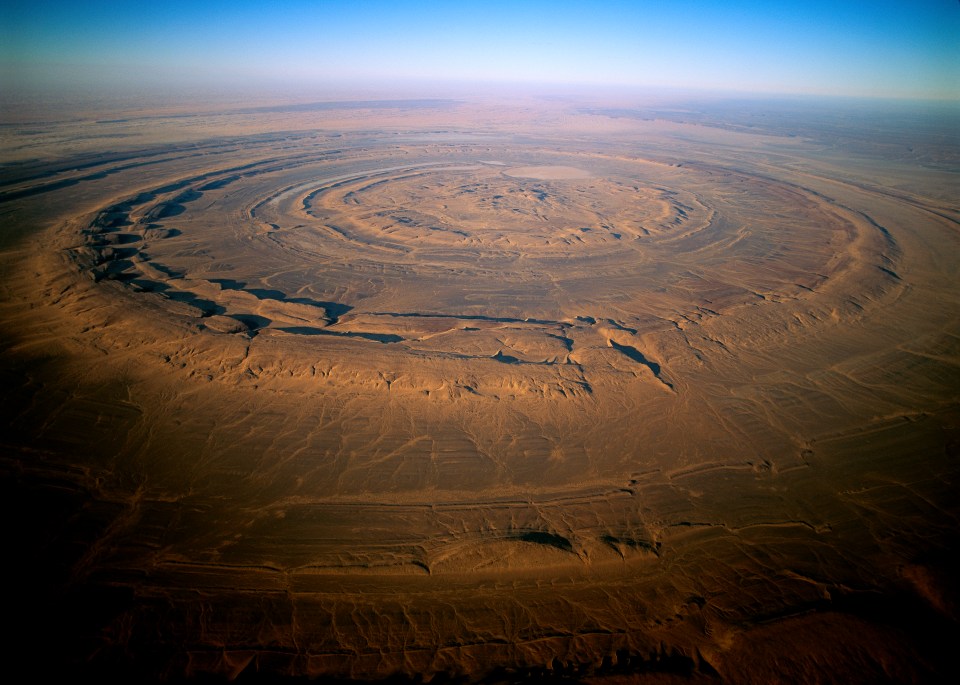 The Richat Structure – aka the Eye of Sahara – is thought to predate the appearance of life on Earth