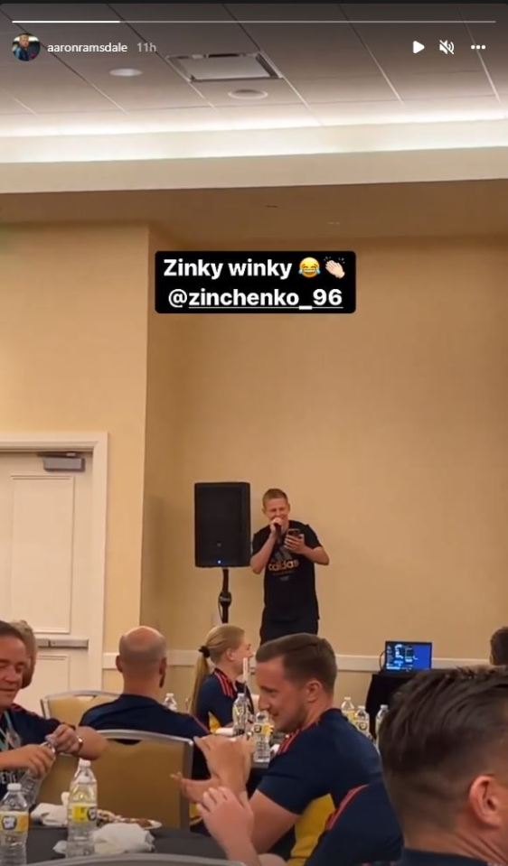  Oleksandr Zinchenko has become the latest player to perform an initiation song after joining Arsenal