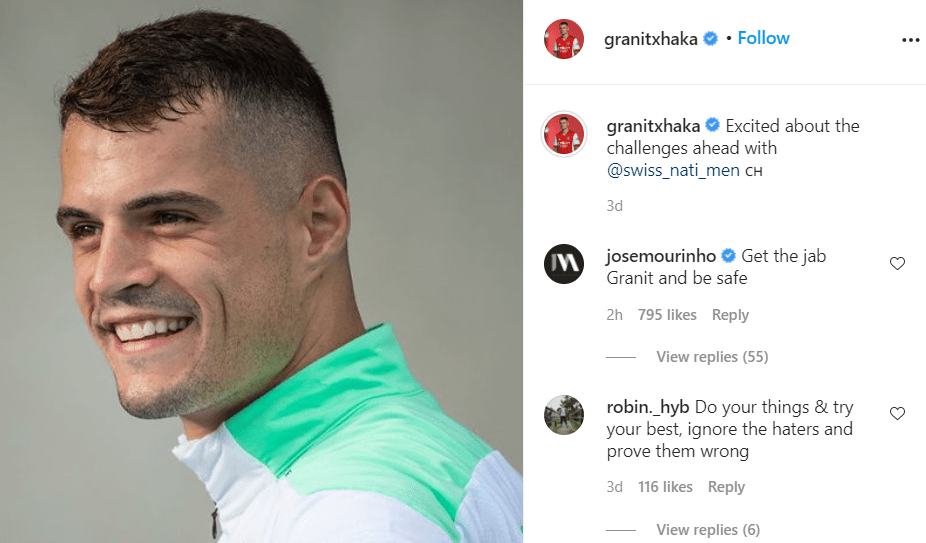 Jose Mourinho has given Granit Xhaka some advice