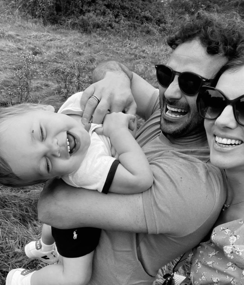 Relieved parents Ryan and Lucy with baby Roman after his health scare