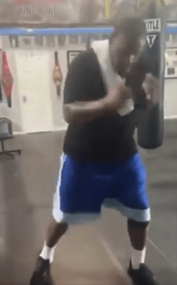 Worrying video footage emerged of Bowe, 54, looking far from fight-ready