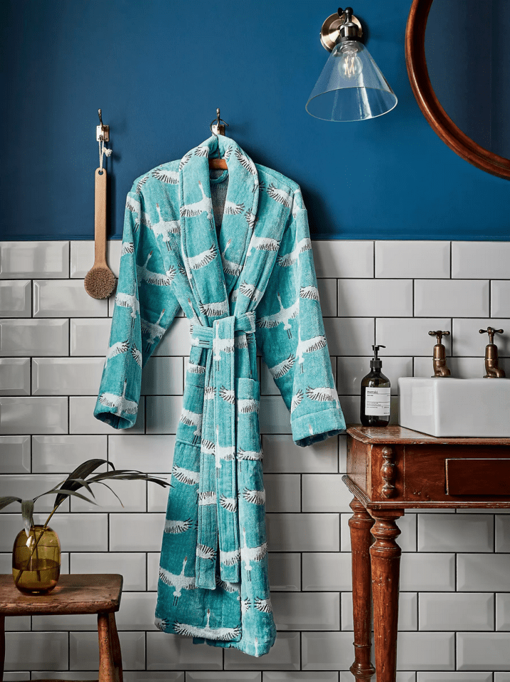  Joules Heron Bath Robe, Turquoise