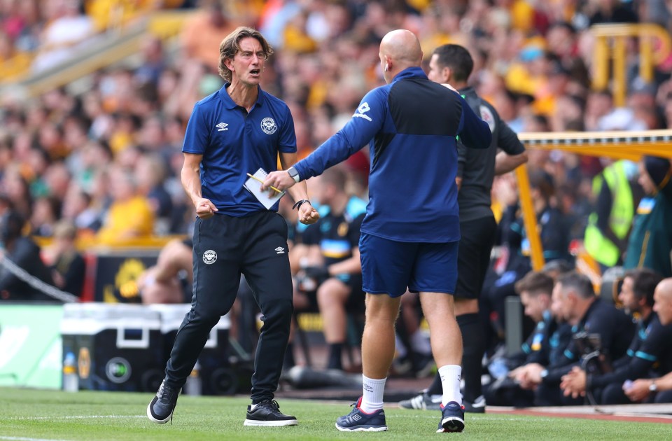 Frank was pumped to clinch a win a Molineux