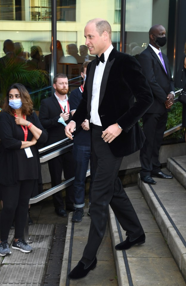 The Duke arriving at the star-studded event in Chalk Farm