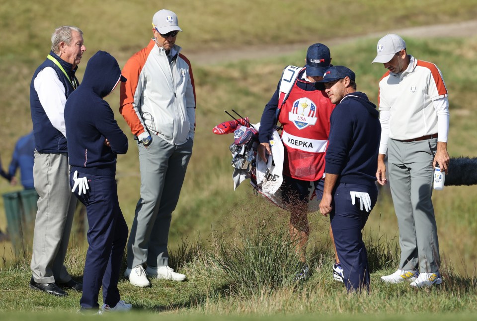 Koepka was playing alongside Daniel Berger in the Saturday foursomes