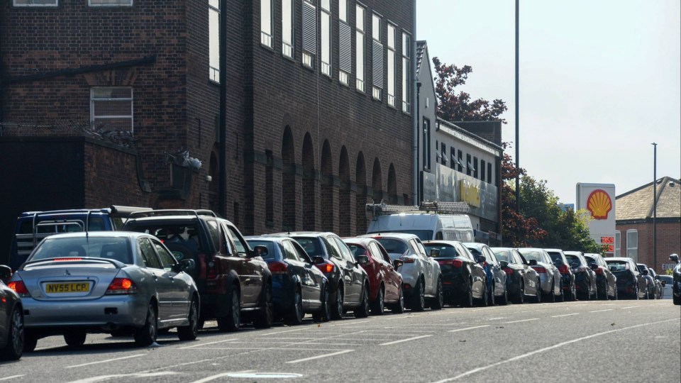 Rush hour delays also built outside a Shell in Newcastle this morning