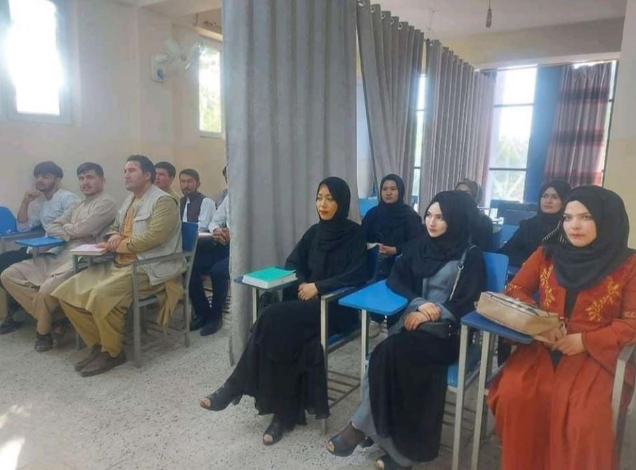 Afghan women can attend Universities only if classes are divided by a curtain