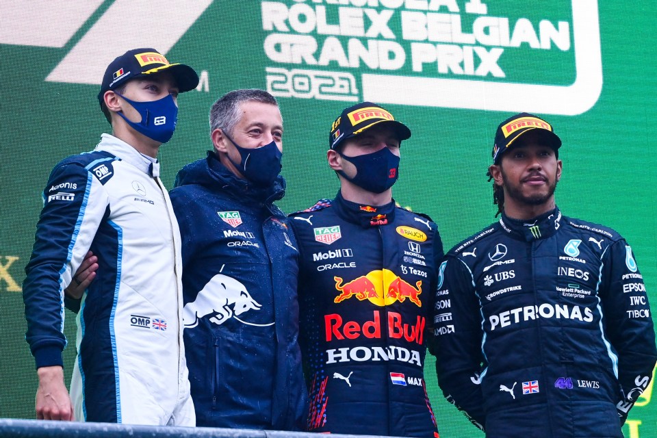 George Russell (left) is expected to partner Lewis Hamilton (right) next year