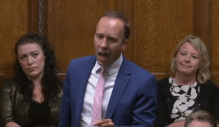 Matt Hancock spoke for the first time in the Commons since quitting as Health Sec