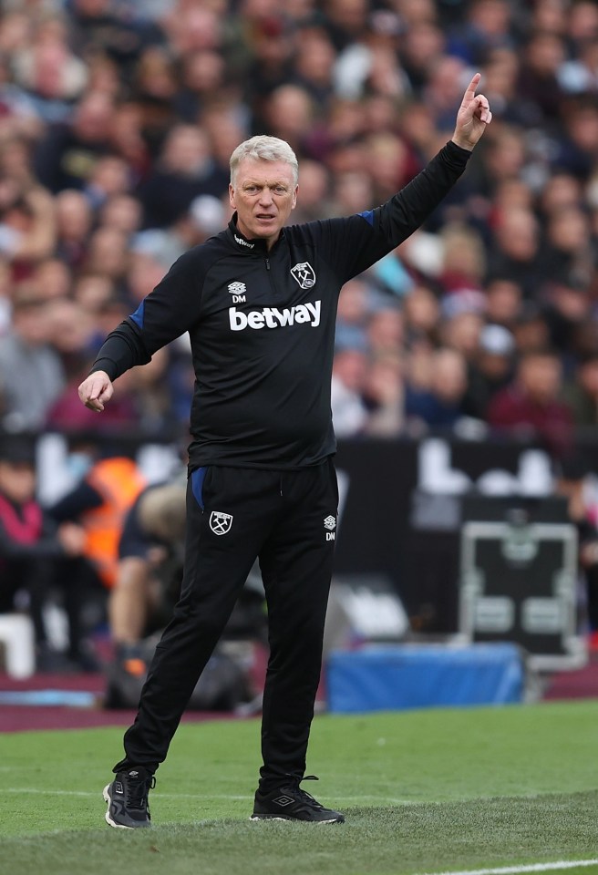 Hammers boss Moyes was an animated figure on the touchline at the London Stadium