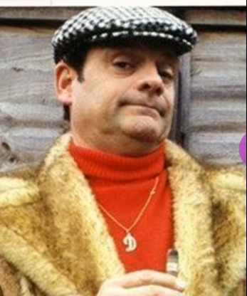 Sir David Jason as Del Boy in his iconic coat