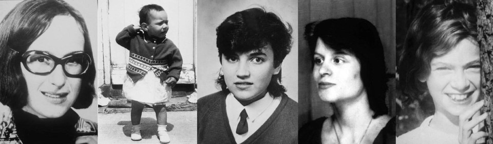 Rose and Fred West's victims - from left: Student Therese Siegenthaler, 21; couple’s daughters Charmaine, eight, and Heather West, 16; Wests’ lodger Shirley Anne Robinson, 18; schoolgirl Shirley Hubbard, 15.