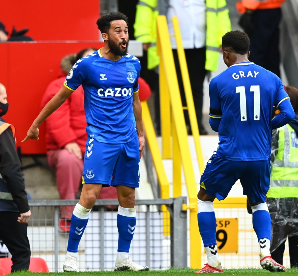 Townsend got the equaliser for Everton and copied Ronaldo's celebration in front of the travelling away fans