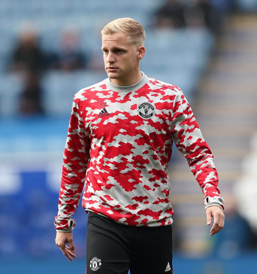 Van de Beek remained an unused sub at Leicester - just as he has for most of the season