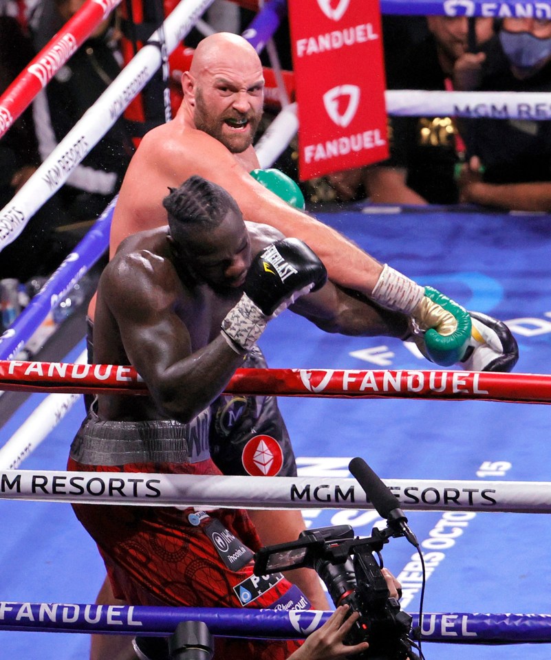 Fury smashed his way to an eleventh-round win despite being floored himself