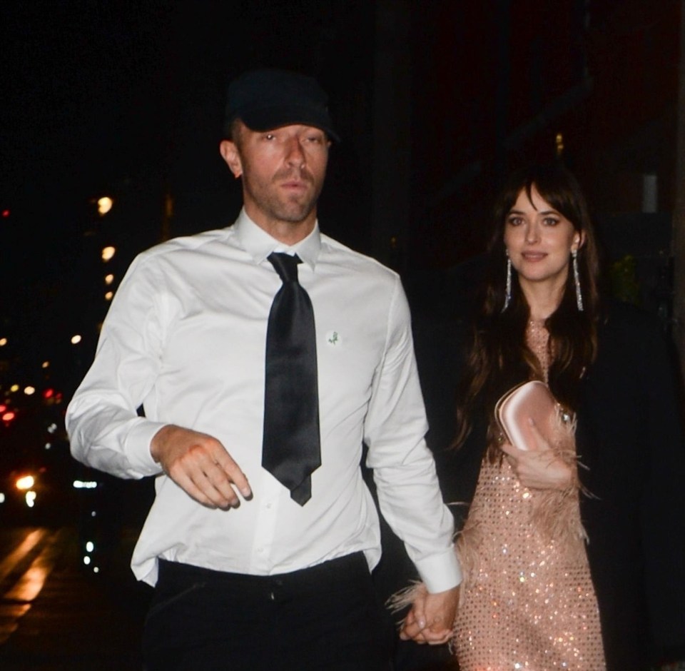 Coldplay announced their first ground-breaking world tour in five years, Adventure Of A Lifetime, here frontman Chris Martin with Dakota Johnson