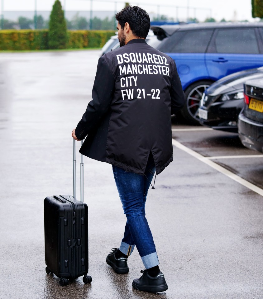 But some chose not to wear the black blazer, seen here on Ilkay Gundogan