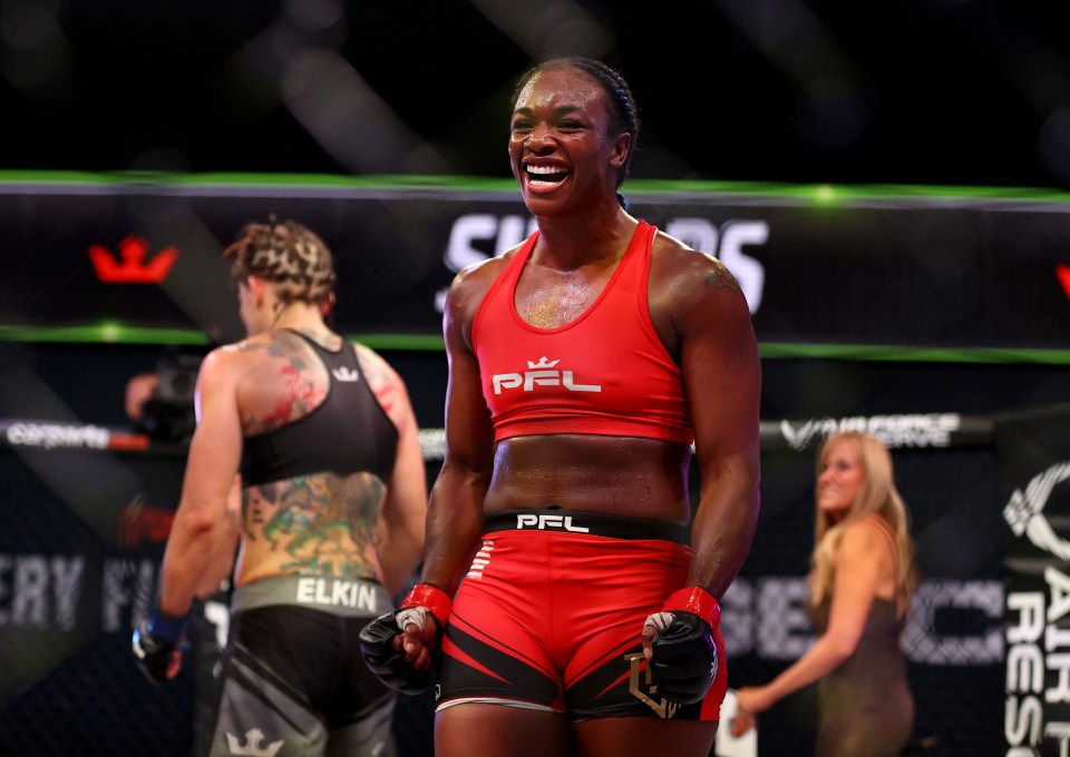 Boxing champion Claressa Shields after her winning PFL debut