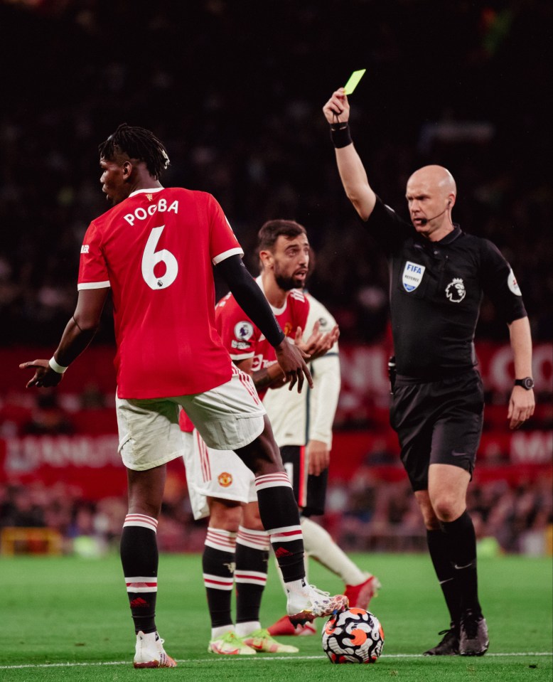 Paul Pogba was sent-off just 15 minutes after coming off the bench against Liverpool