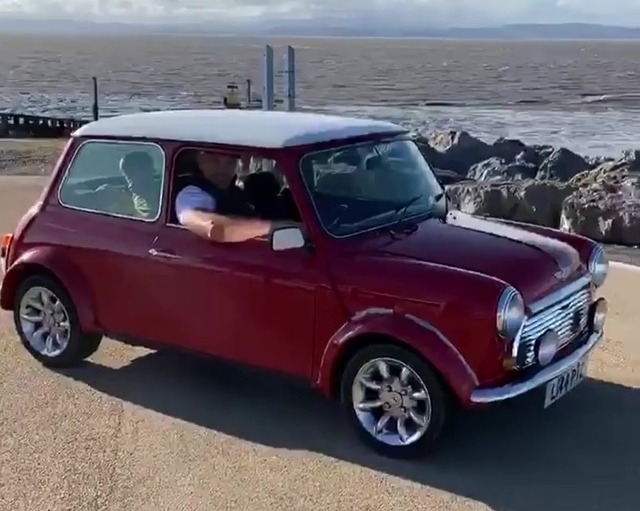 Fury has also been seen squeezing his 6ft 9in his frame into a £10,000 1993 Mini Cooper