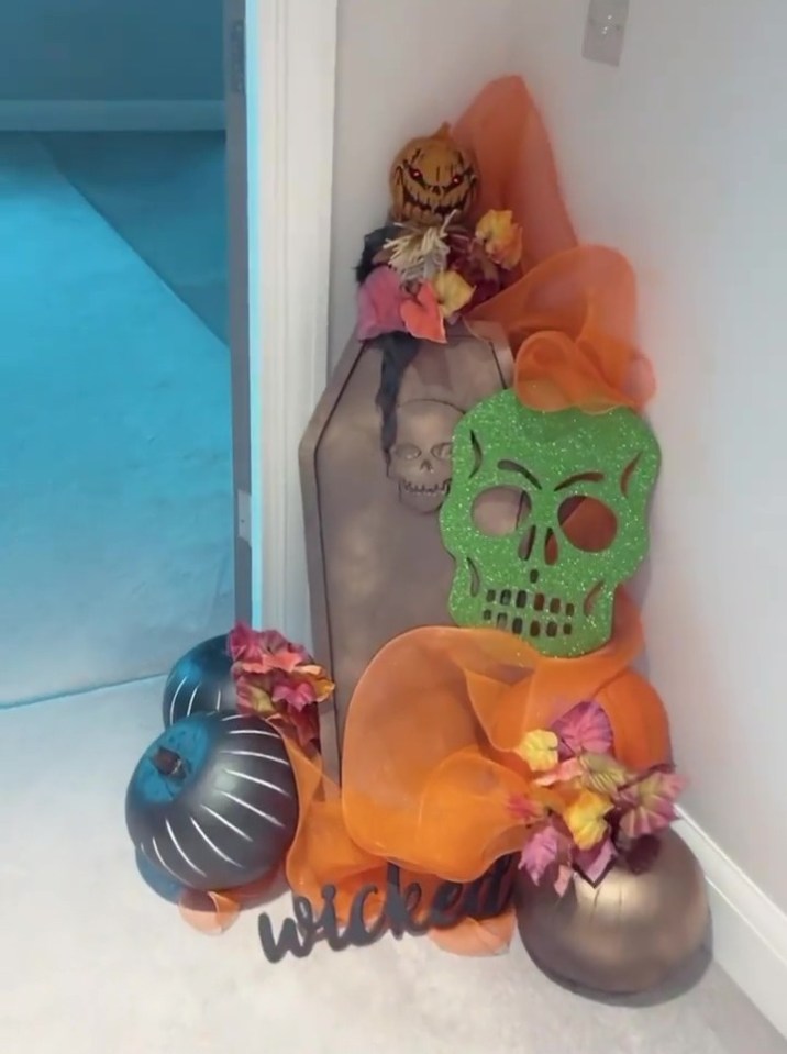 The YouTuber peppered decorated their Manchester home with coffins and skeletons