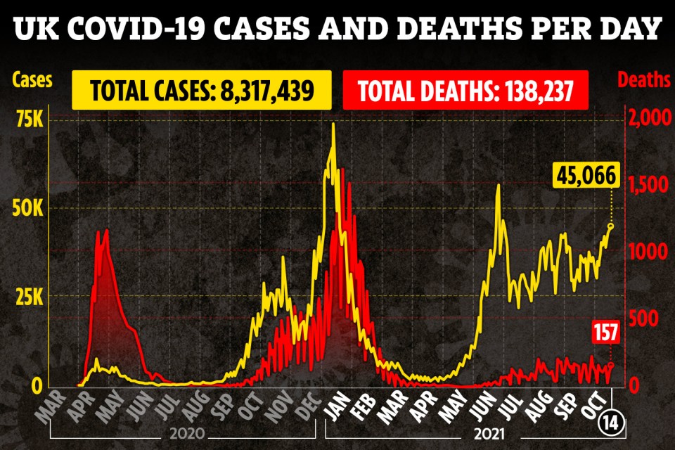 The UK has recorded a further 45,066 cases today