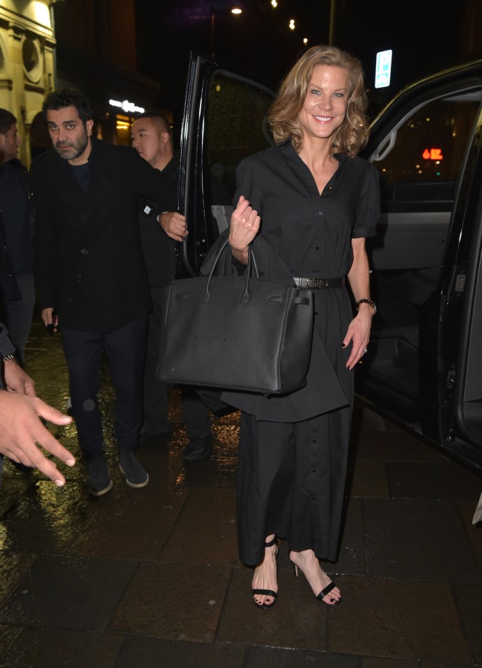 Amanda Staveley and husband Mehrdad Ghodoussi (left) arrive at Livello Nightclub