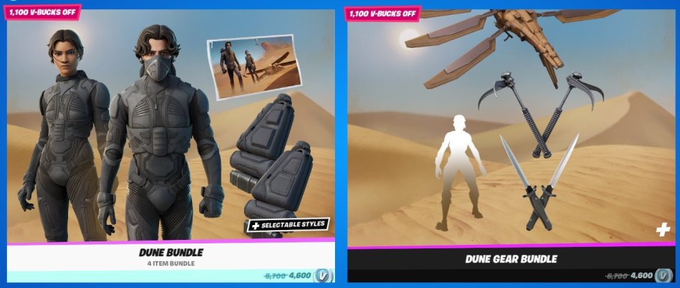 Fortnite Dune bundles leak ahead of film's release