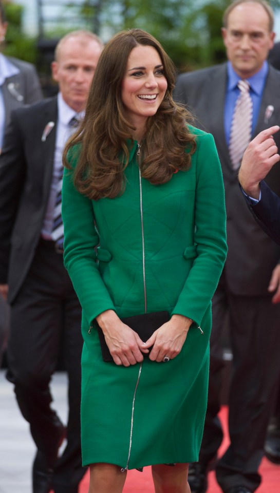 Kate wore this emerald Erdem coat in 2014 during a tour in New Zealand