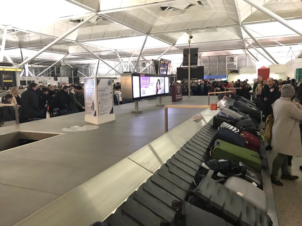 A technical issue affected the airport's hold baggage system